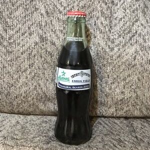Astros Enron Field Inaugural Season 2000 Glass Coca-Cola bottle
